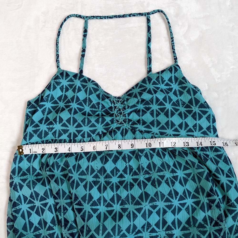 Roxy Solar Eclipse Beachy Blue & Teal Flowy Maxi Dress - Picture 4 of 14